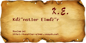 Künstler Elmár névjegykártya
